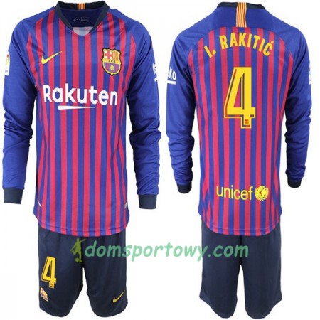 Koszulka FC Barcelona I. Rakitic 4 Dziecięcy Domowe Koszulki Piłkarskie 2018-2019 Długi Rękaw